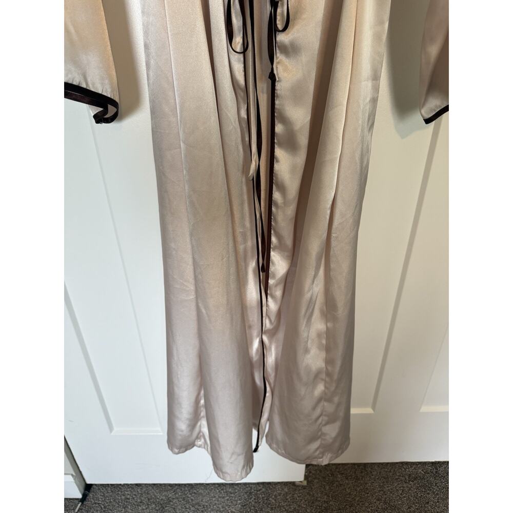 Vintage Sensara Full Length Robe Satin-Feel Small Medium Champagne - Picture 3 of 10